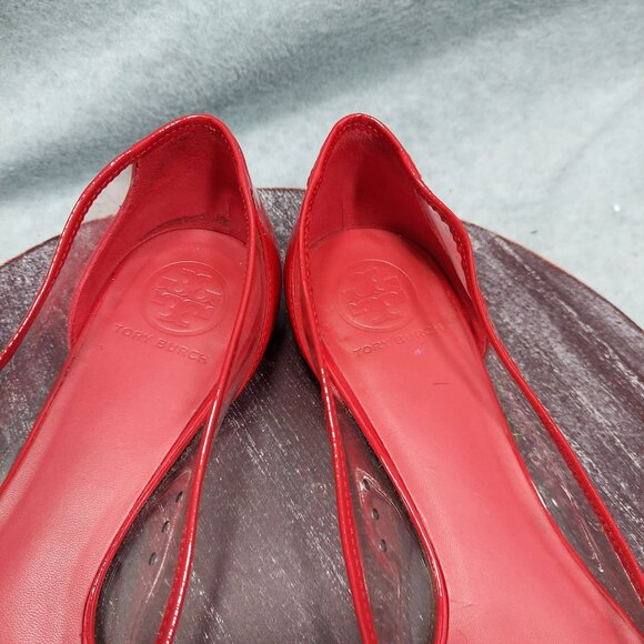 Tory Burch Red Logo Jelly Ballet Flats Womens Size 10 - Picture 8 of 12